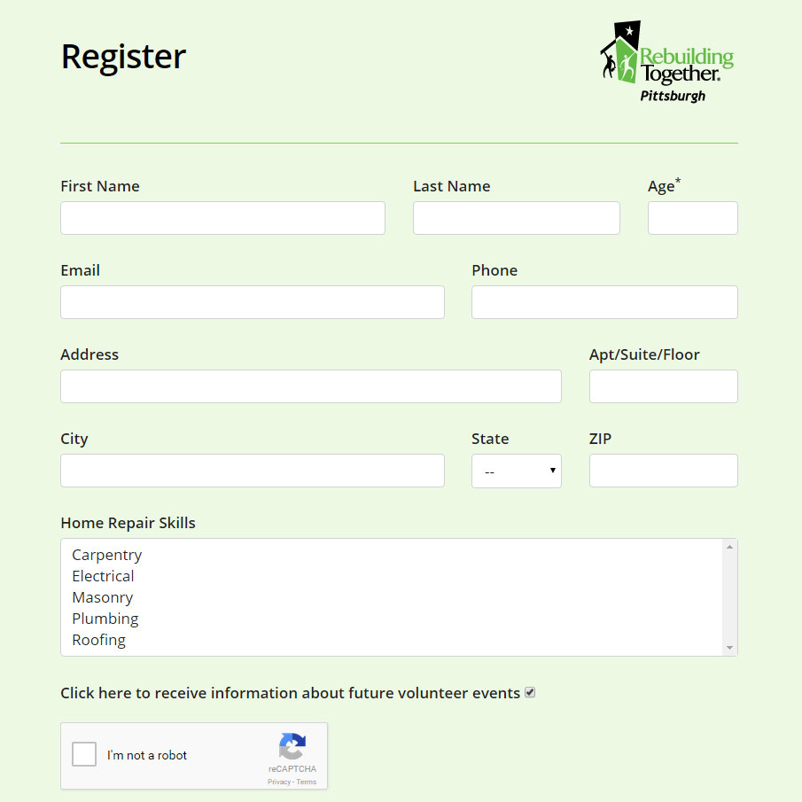 Registration Page