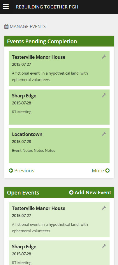 Mobile Events Management