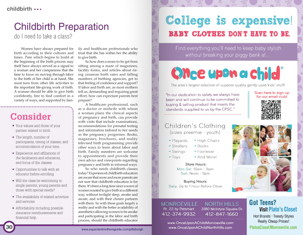 Expectant Mother's Guide - Layout and Advertisement Design